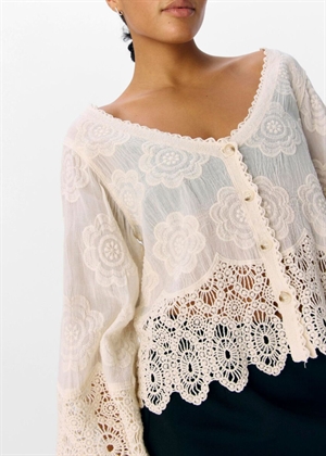 Lotte 3/4 bluse Sandshell Object 
